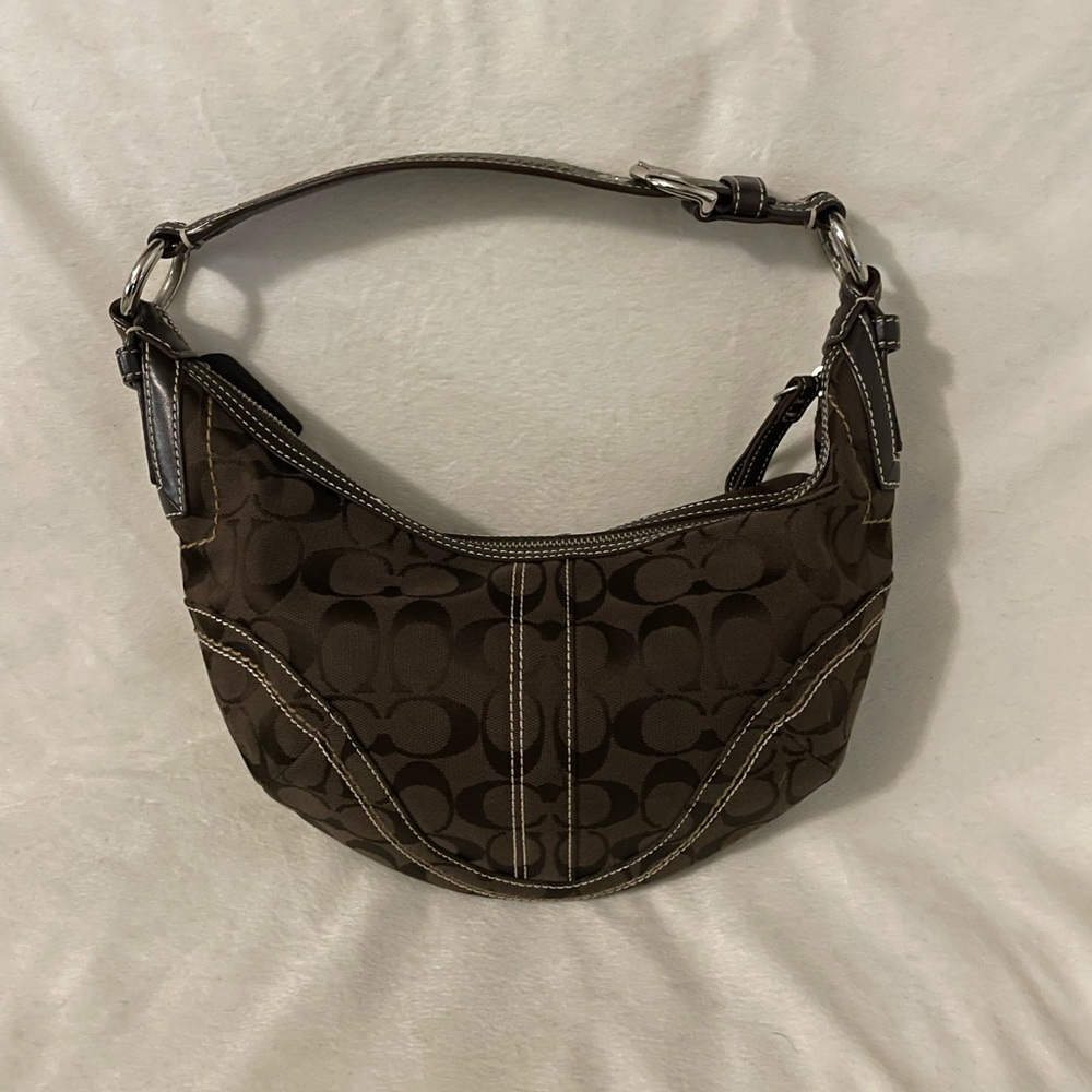 Vintage Coach Hobo Signature in Brown Canvas
